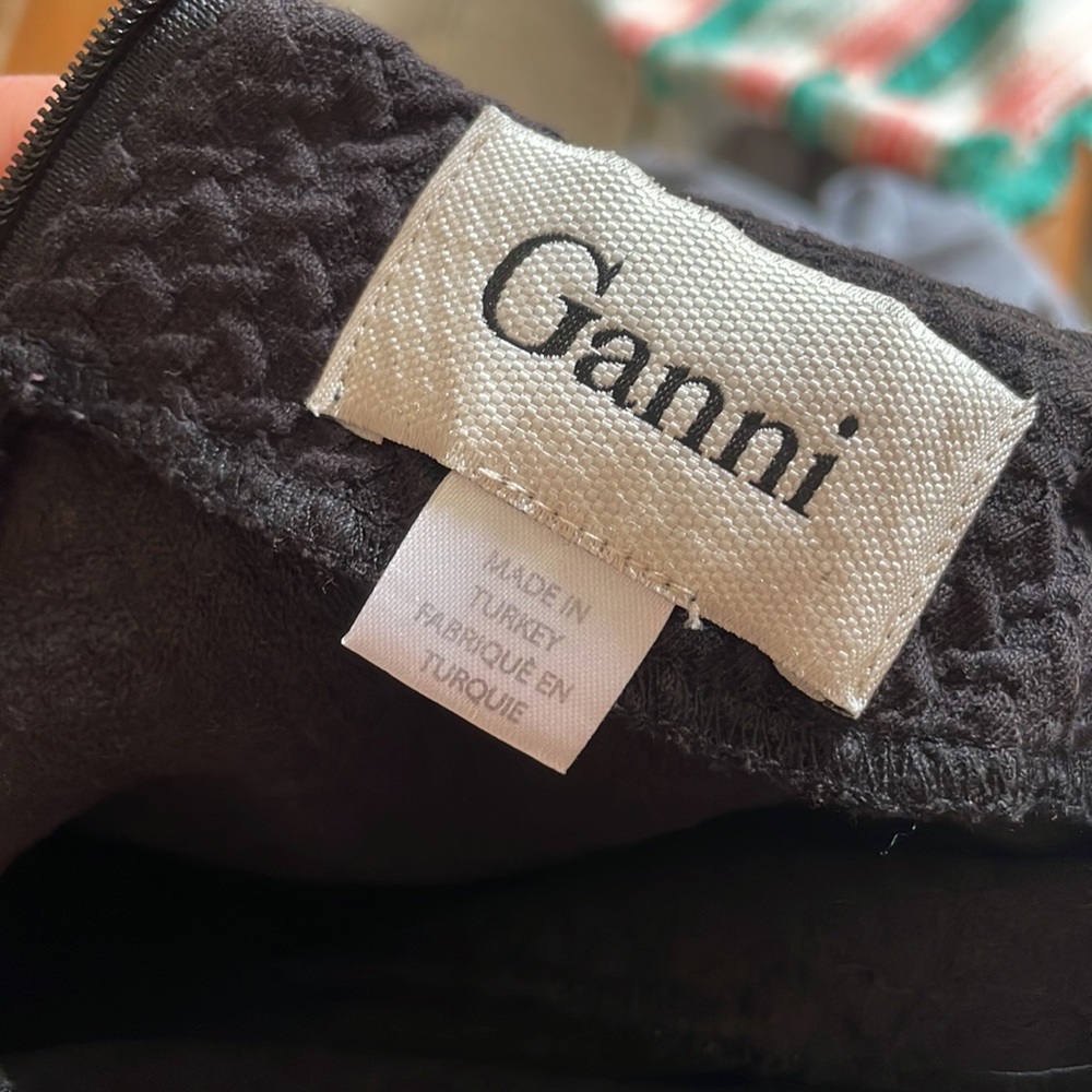 Ganni Black Textured Dress Size XS 0-2 - Picture 4 of 4
